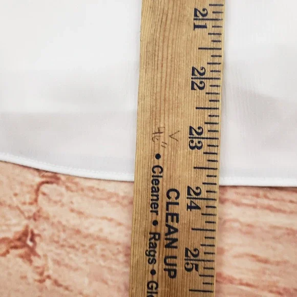 H&M Blouse Womens 12 White V-Neck Long Sleeve Blouse Business Casual Top Ladies - Picture 6 of 8